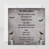 Whimsical Monster & Crow Damask Halloween Party Kaart (Achterkant)