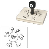 Whimsical Monster, Cute 4 x 5 inch Rubber Stamp Rubberstempel (Gestempeld)