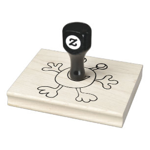 Whimsical Monster, Cute 4 x 5 inch Rubber Stamp Rubberstempel