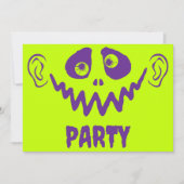 Whimsical Monster Face Faux Neon Halloween Party Kaart (Voorkant)