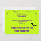 Whimsical Monster Face Faux Neon Halloween Party Kaart (Achterkant)