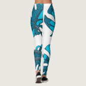 Whimsical, monstera leaf design leggings (Achterkant)