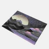 Whimsical Moon and Mountains Abstract Art Deurmat (Schuin)