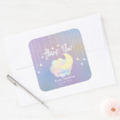 Whimsical Moon and Stars Baby shower Bedankt Vierkante Sticker (Envelop)