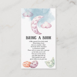 Whimsical Moon Dragon Baby shower brengt boek mee Informatiekaartje