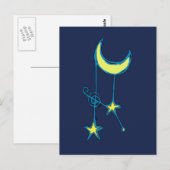 Whimsical Moon en Stars Briefkaart (Voorkant / Achterkant)