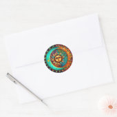 Whimsical Moon en Sun Ronde Sticker (Envelop)