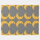Whimsical Moon Fleece Deken (Voorkant (Horizontaal))