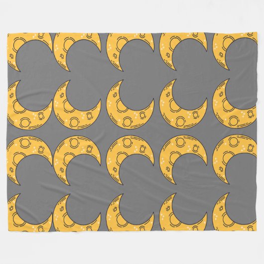 Whimsical Moon Fleece Deken (Voorkant (Horizontaal))