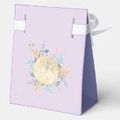 Whimsical Moon Lavender Paarse Baby shower Bedankdoosjes (Achterkant)
