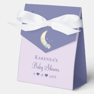Whimsical Moon Lavender Paarse Baby shower Bedankdoosjes