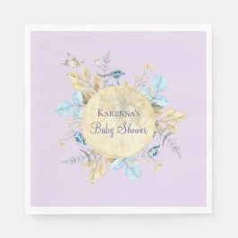 Whimsical Moon Lavender Paarse Baby shower Servet