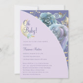Whimsical Moon Lavender Paarse Oh Baby shower Kaart (Voorkant)