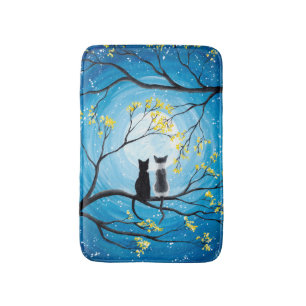 Whimsical Moon met katten Badmat