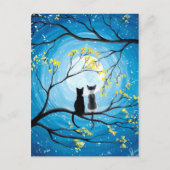Whimsical Moon met katten Briefkaart (Voorkant)