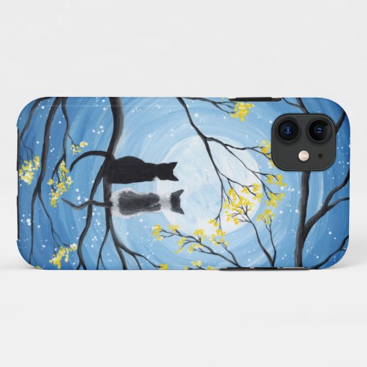 Whimsical Moon met katten Case-Mate iPhone Case (Achterkant (horizontaal))