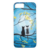 Whimsical Moon met katten Case-Mate iPhone Case (Achterkant)
