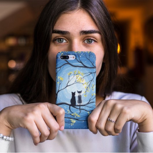 Whimsical Moon met katten Case-Mate iPhone Case