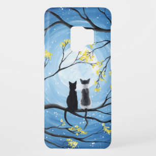 Whimsical Moon met katten Case-Mate Samsung Galaxy S9 Hoesje