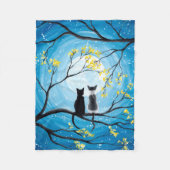 Whimsical Moon met katten Fleece Deken (Voorkant)