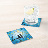 Whimsical Moon met katten Kartonnen Onderzetters (Insitu)