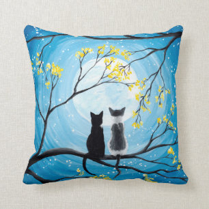 Whimsical Moon met katten Kussen