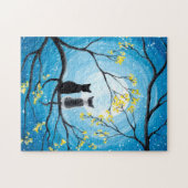 Whimsical Moon met katten Legpuzzel (Horizontaal)