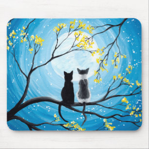 Whimsical Moon met katten Muismat