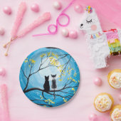 Whimsical Moon met katten Papieren Bordje (Feest)