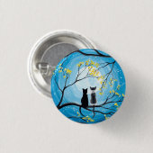 Whimsical Moon met katten Ronde Button 3,2 Cm (Voorkant /achterkant)