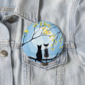 Whimsical Moon met Katten schilderen Ronde Button 4,0 Cm (In situ)