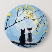Whimsical Moon met Katten schilderen Ronde Button 4,0 Cm (Voorkant)