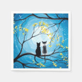 Whimsical Moon met katten Servetten (Voorkant)
