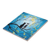 Whimsical Moon met katten Tegeltje (Zijkant)