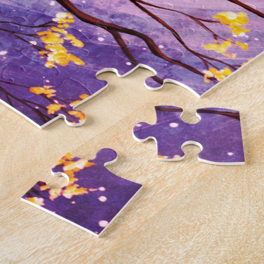 Whimsical Moon met Kattenkunst Legpuzzel (Zijkant)