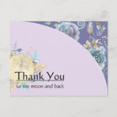 Whimsical Moon Paars Dank u Briefkaart (Voorkant)