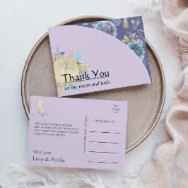 Whimsical Moon Paars Dank u Briefkaart