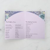 Whimsical Moon Paars Folded Wedding Program Programma (Binnen)