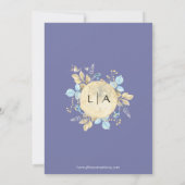 Whimsical Moon Paars Rehearsal Dinner Kaart (Achterkant)