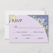 Whimsical Moon Paars Wedding RSVP Kaartje (Voorkant)