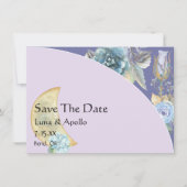 Whimsical Moon Paars Wedding Save The Date (Voorkant)