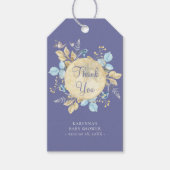 Whimsical Moon Paarse Baby shower Bedankt Cadeaulabel (Voorkant)