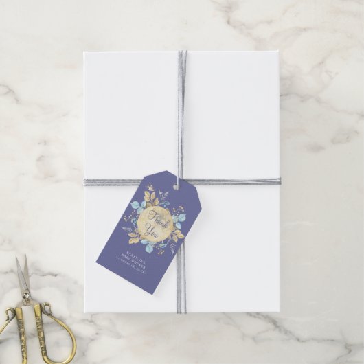 Whimsical Moon Paarse Baby shower Bedankt Cadeaulabel (Met Touw)