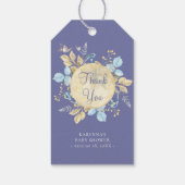 Whimsical Moon Paarse Baby shower Bedankt Cadeaulabel (Achterkant)