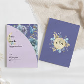 Whimsical Moon Paarse Verlovingsfeest Kaart