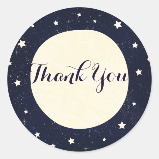 Whimsical Moon & Stars Celestial Baby shower Favor Ronde Sticker (Voorkant)