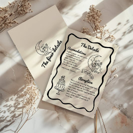 Whimsical Moon Wedding Details Enclosure Card Bedankkaart