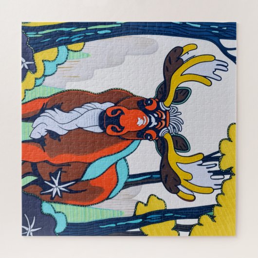 Whimsical Moose in het bos Legpuzzel (Horizontaal)