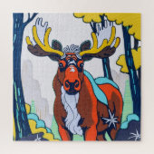 Whimsical Moose in het bos Legpuzzel (Verticaal)