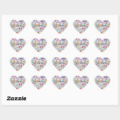 Whimsical Mosaic Floral Heart Sticker (Vel)